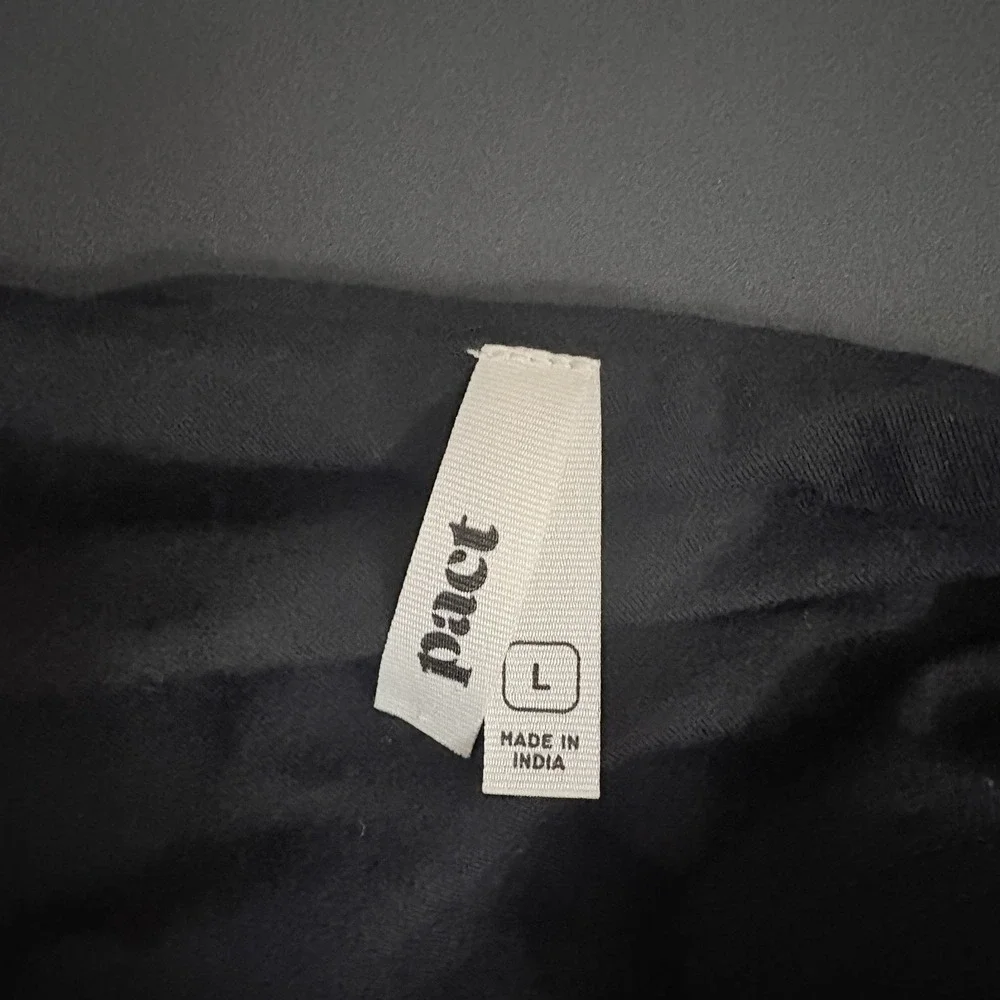 Pact Fit & Flare One Shoulder Midi Dress Large Minimalist Pocket Black Organic - Picture 6 of 7